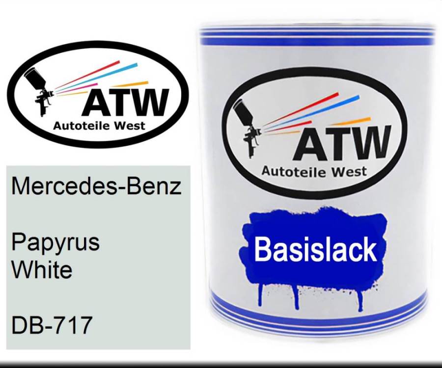 Mercedes-Benz, Papyrus White, DB-717: 1L Lackdose, von ATW Autoteile West.